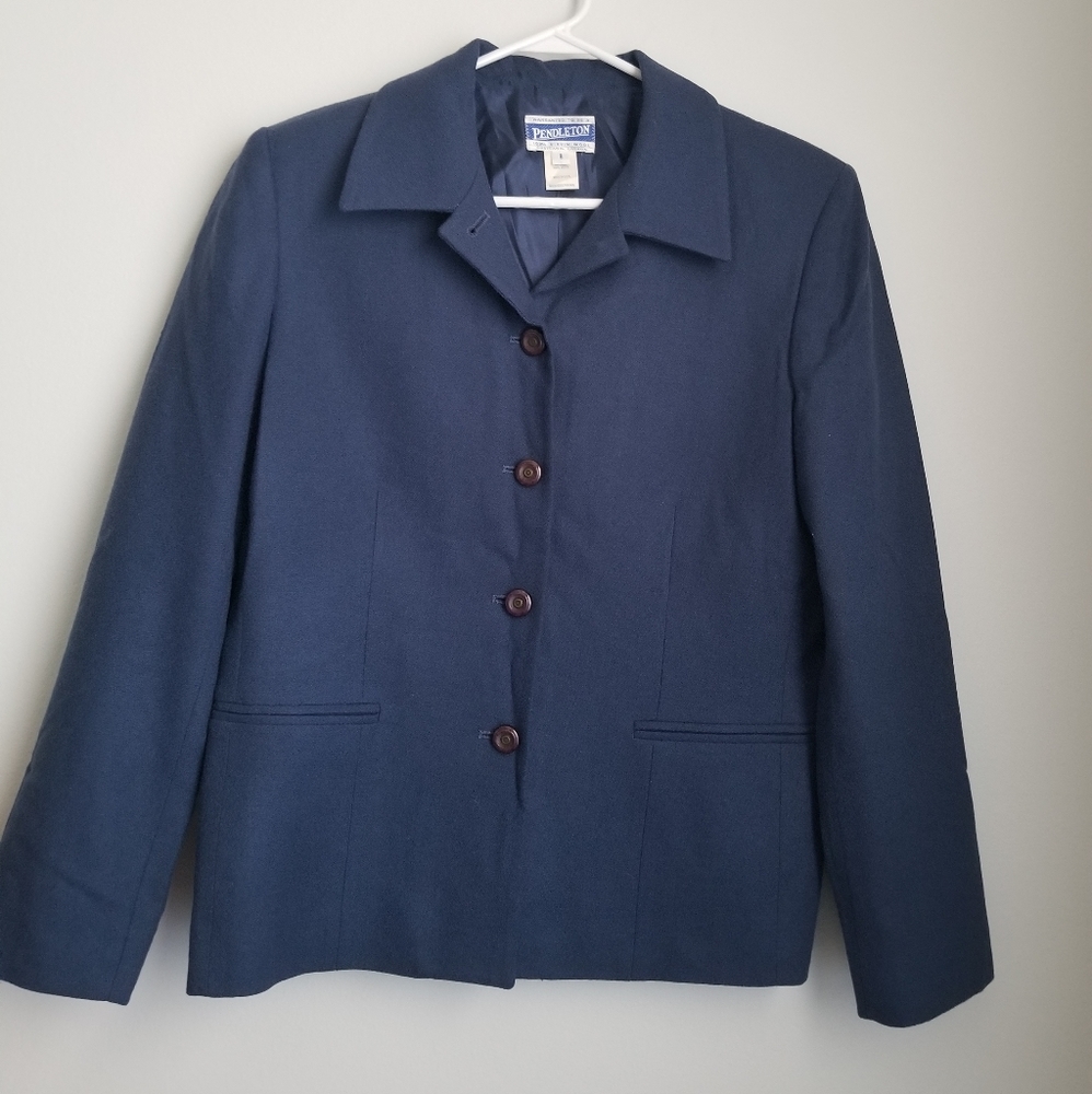 Vintage Pendleton navy blue wool blazer 8